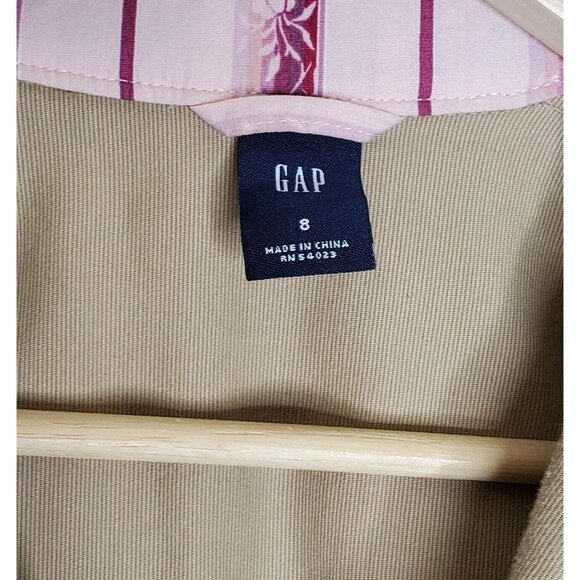 Women's Gap Khaki Two Button Down Collared Jacket Size 8 - Picture 4 of 5